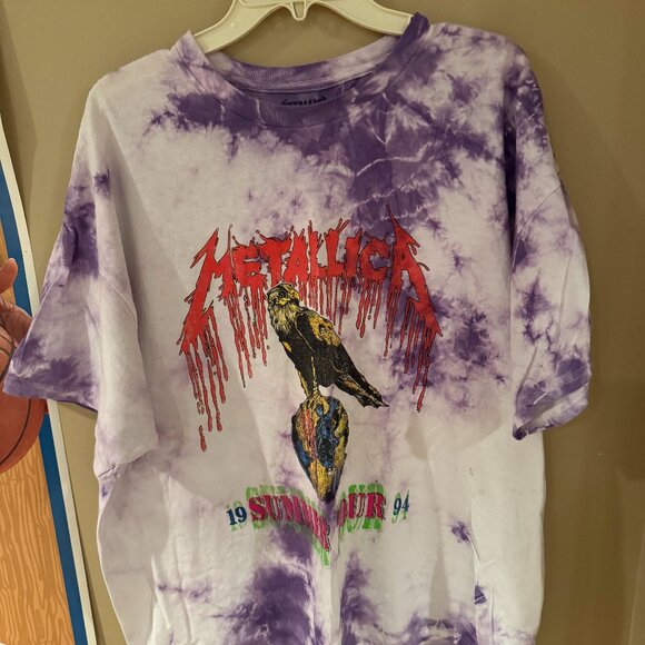 Vintage-like Metallica Summer Tour '94 Tie-Dye Shirt – Purple Bleach M/L – Forev - Picture 1 of 8